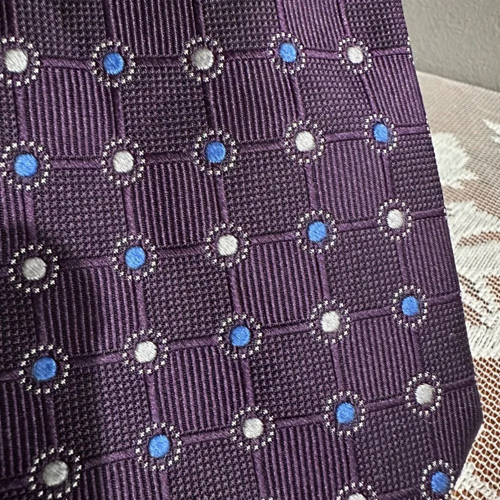Jos. A. Bank Necktie Mens OS Purple‎ Silk Executive Collection Geometric